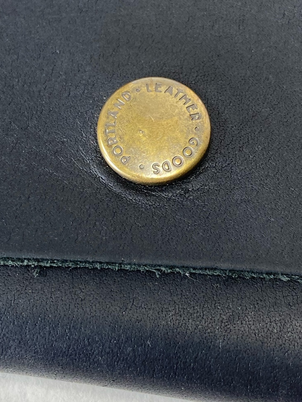 Portland Leather Goods Rancher Black Long Envelope Wallet Brass Snap Closure - Picture 5 of 14